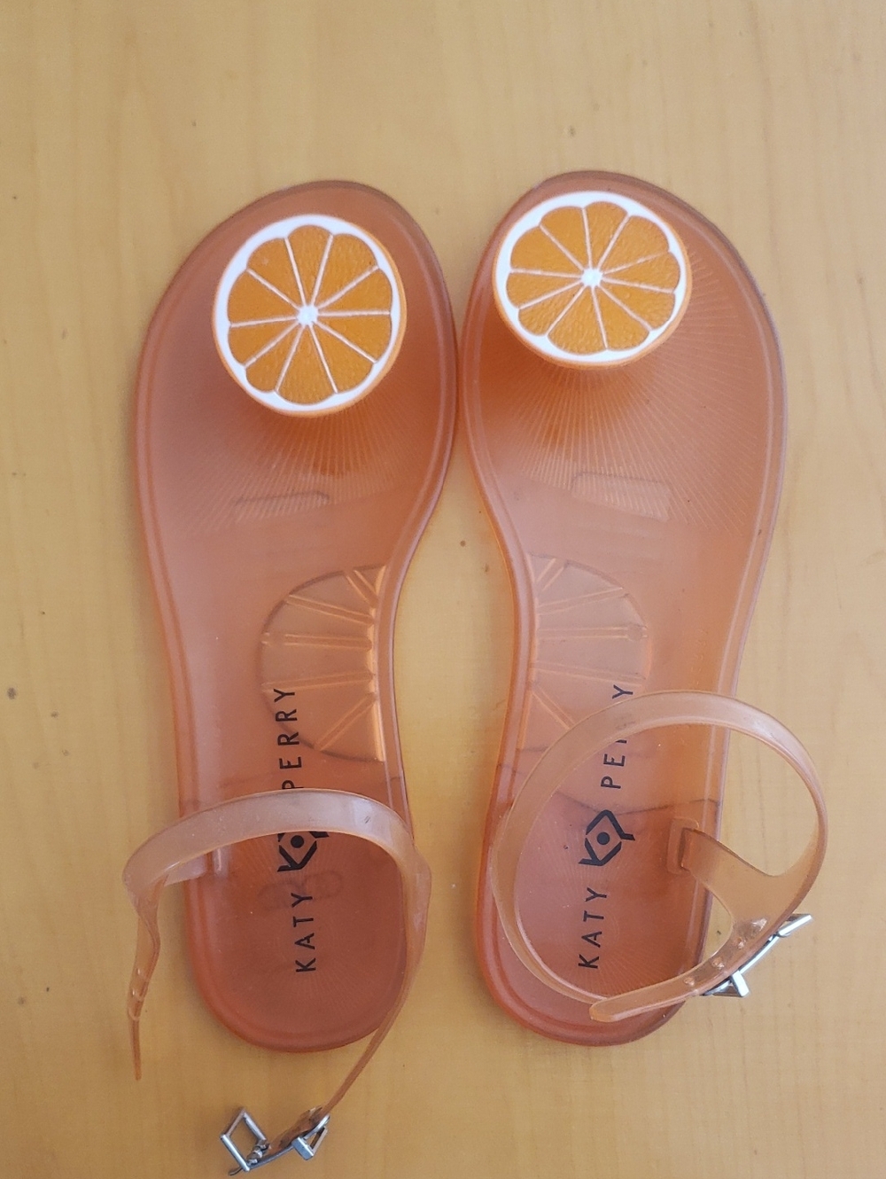 Katy Perry Collections Orange Jelly Sandals with Citrus Accent - Orange